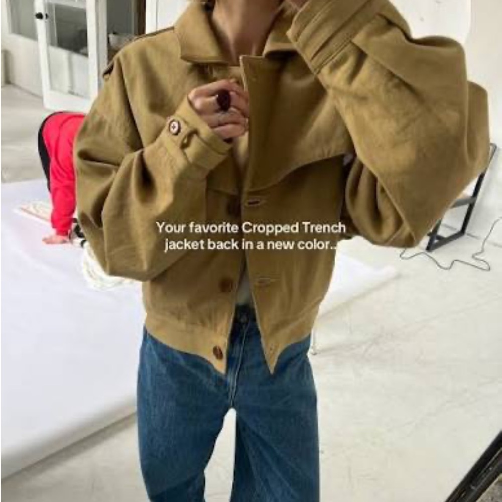 James Street Women's Trench Bomber Jacket in Tan